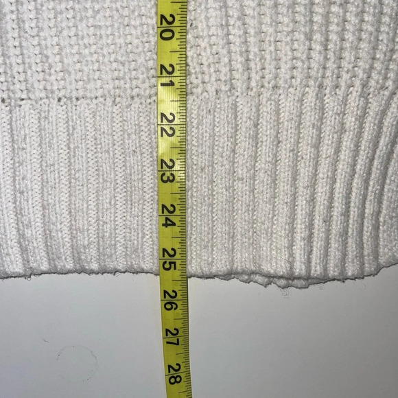 Maurices White Fair Isle Sleeve Mock Neck Oversized Tunic Sweater Small Women’s - Picture 9 of 12